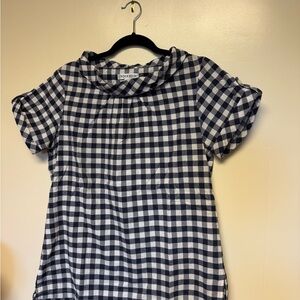 Pendleton Navy and White Plaid Gingham Blouse